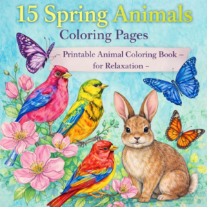 15 Spring Animals Coloring Pages – Printable Animal Coloring Book for Relaxation
