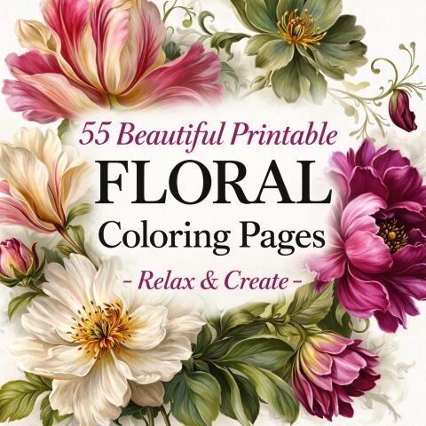 55 Printable Floral Coloring Pages for Adults