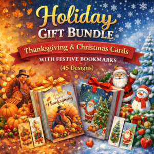 Holiday Gift Bundle – Thanksgiving & Christmas. Holiday card bundle printable