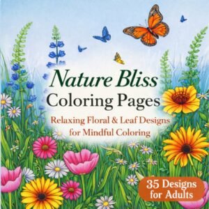 Nature Bliss Coloring Pages – Relaxing Floral Leaf Designs for Mindful Coloring Small