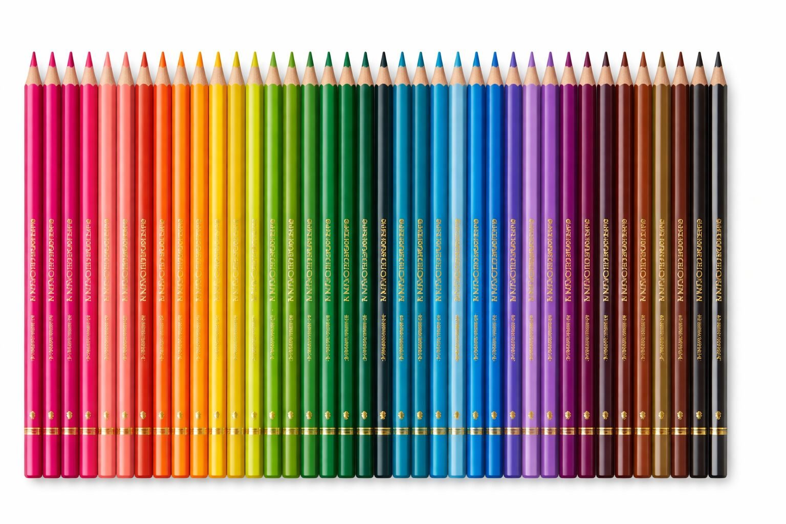 Prismacolor Premier colored pencils laid out in gradient order