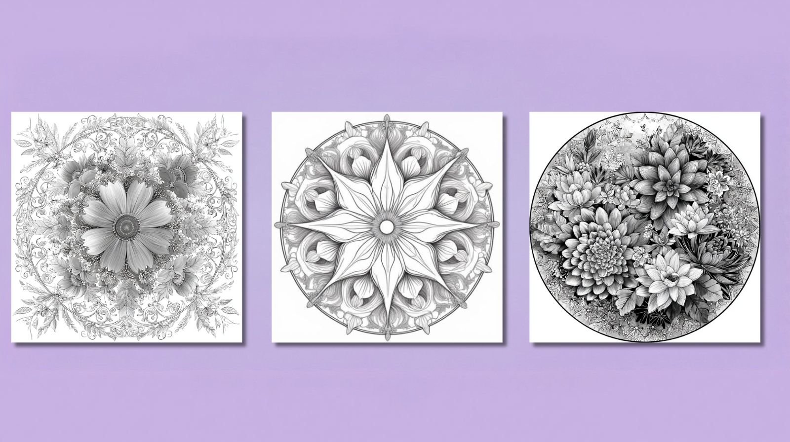 Product thumbnails of the recommended mandala coloring books arranged in a grid