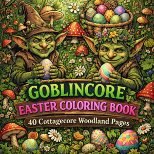 Goblincore Easter Coloring pages - 40 Cottagecore Woodland Pages