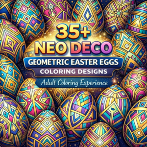 Neo Deco Easter Eggs Coloring Book – Geometric Art Deco Designs for Adults