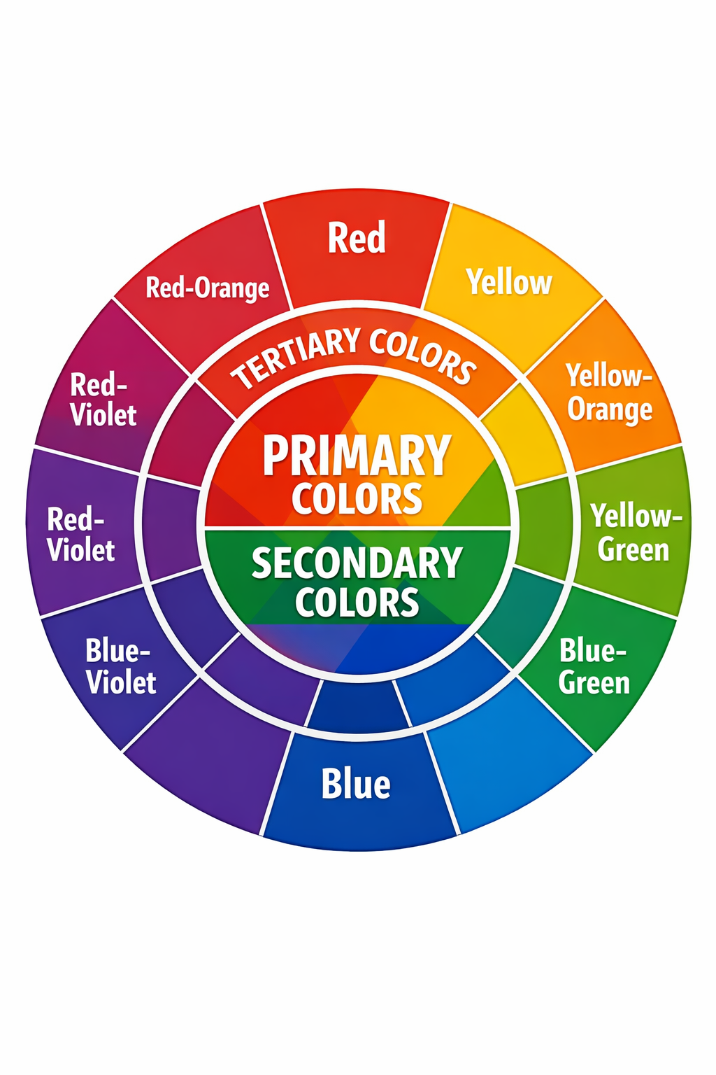 olor wheel basics showing primary secondary and tertiary colors