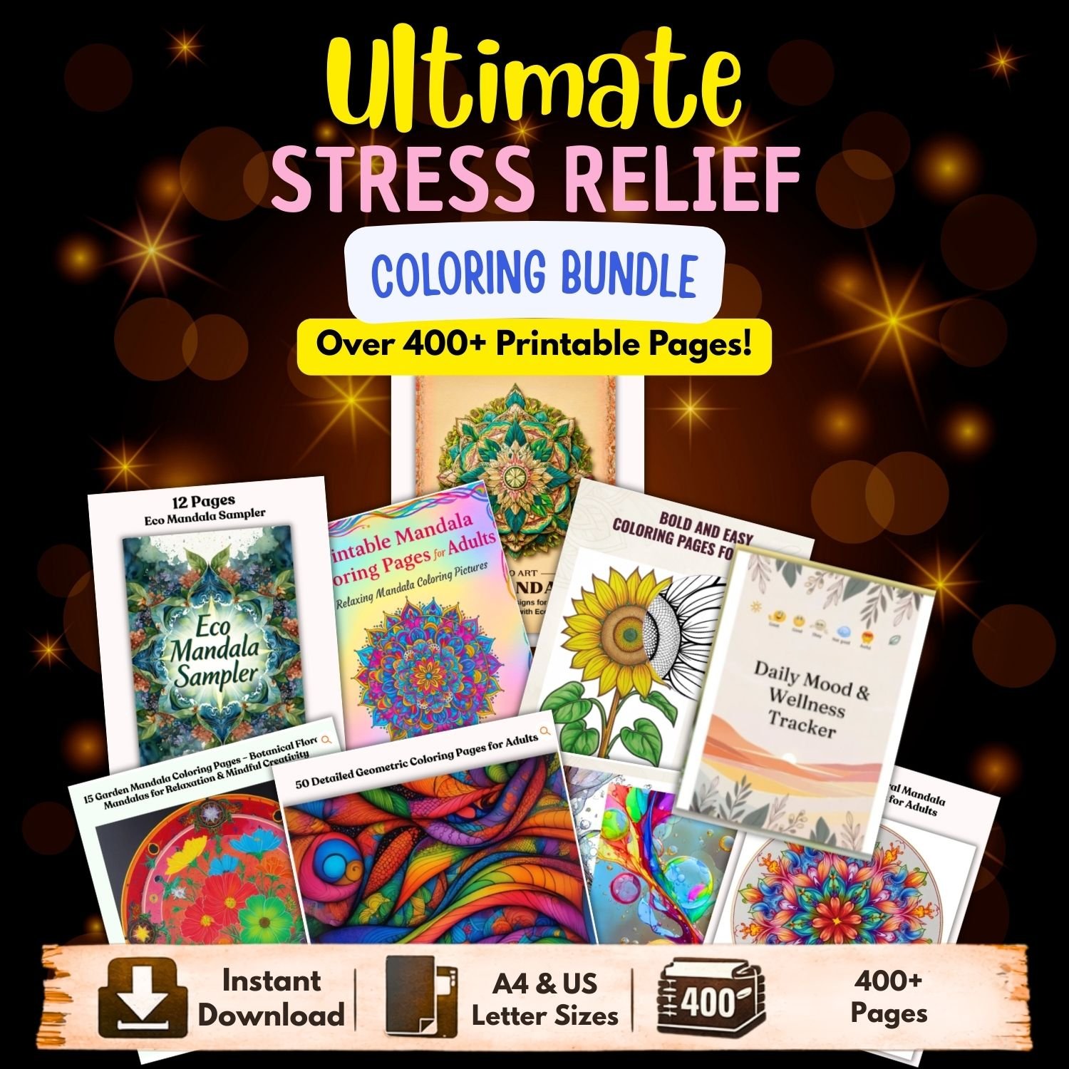 Ultimate Stress Relief Coloring Bundle