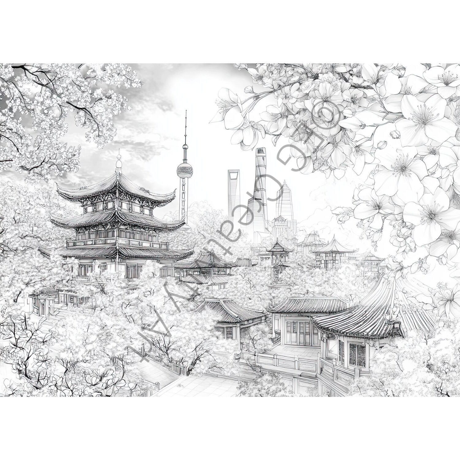 46 Printable City Coloring Pages for Adults – Calm Landmarks sampler (2)