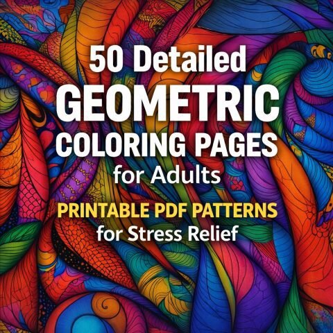 50 Geometric Coloring Pages for Adults — Printable PDF