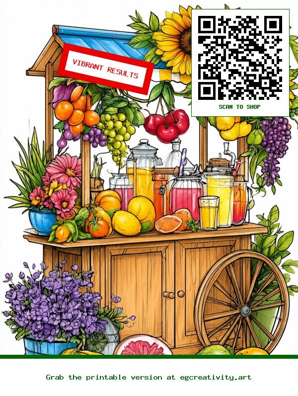 Finished Work: 35 Summer Season Coloring Pages For Adults  — Printable PDF